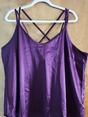 LuLaRoe Satin Strappy Cami in Plum